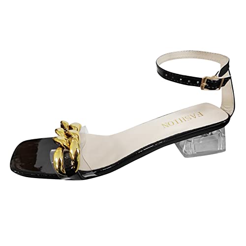 Chunky High Heels Atmungsaktive Schnürschuhe für Damen Freizeitsandalen Leichte, Bequeme Sommersandalen von dasg