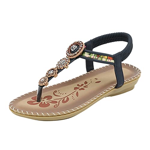 Damen Outdoor Sommer Gummiband Flach Strand Open Toe Atmungsaktive Sandalen Schuhe Damenschuhe Sommer Freizeitschuhe Atmungsaktive Strand Sandalen Römische Schuhe von dasg