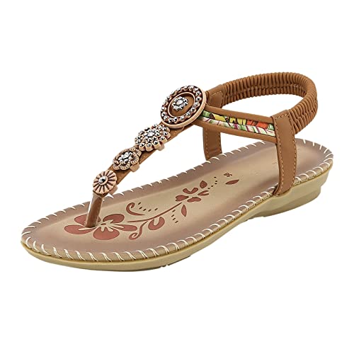 Damen Outdoor Sommer Gummiband Flach Strand Open Toe Atmungsaktive Sandalen Schuhe Damenschuhe Sommer Freizeitschuhe Atmungsaktive Strand Sandalen Römische Schuhe von dasg