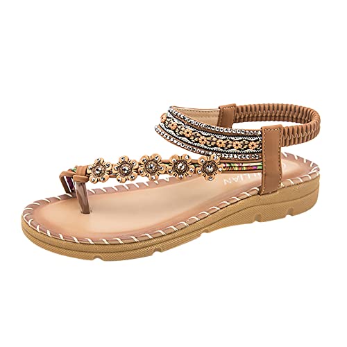 Damen Outdoor Sommer Gummiband Flach Strand Open Toe Atmungsaktive Sandalen Schuhe Sandalen für Mädchen Flip-Flop Sandalen Komfort Sandalen von dasg