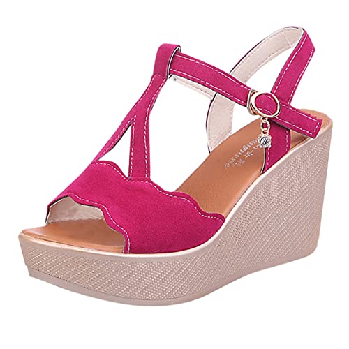 Mode Frühling Sommer Damen Sandalen Strass Peep Toe Plateau Keil High Heels Leichte und Bequeme Sommer Keilsandalen Plateau Damen Sandalen von dasg