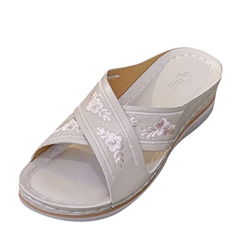 Sommer-Damen-Freizeitschuhe, atmungsaktiv, Dicke Sohle, Keile, Freizeitsandalen, Fischmaul, Dicke Sohle, einfach, sexy und bequem, Elegante Strandschuhe für Pendler von dasg