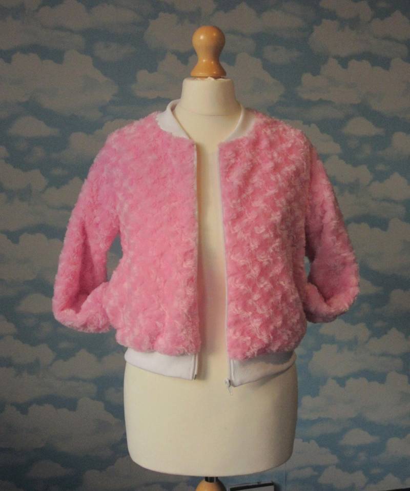 Kinder Bomberjacke in Rose Swirl Minky Kuschelfell Kann Jeder Farbe Und Größe Bestellt Werden von dashAclothing