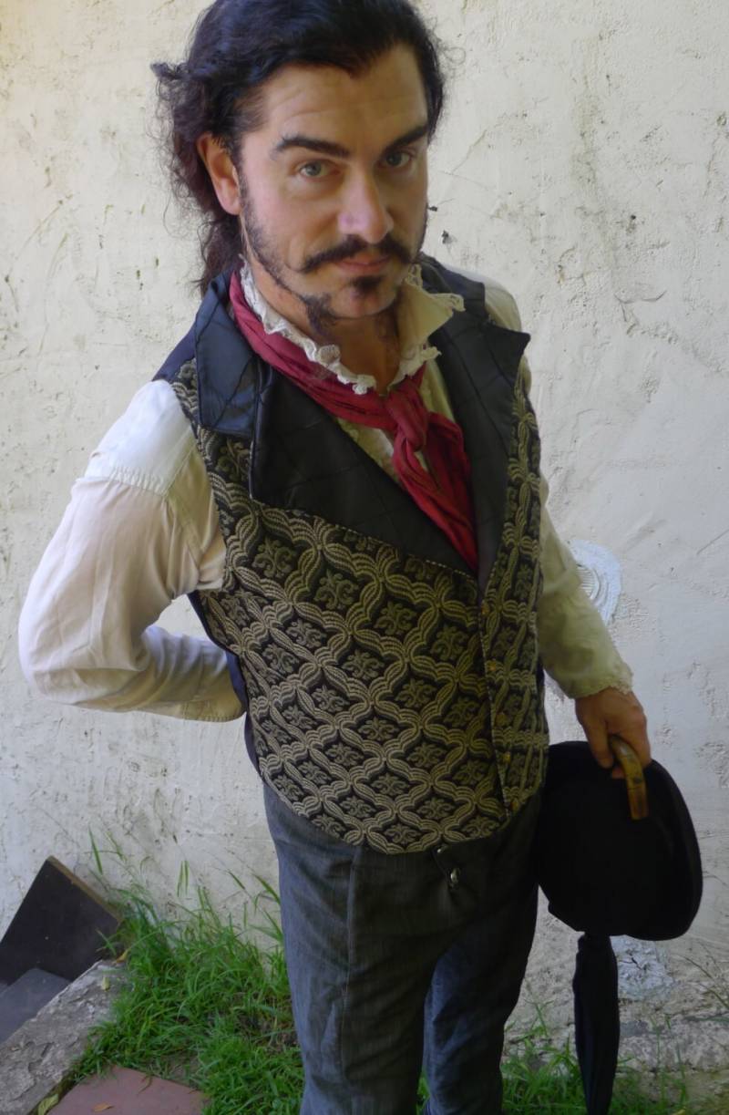 Schwarz-Gold Gobelin Steampunk Viktorianisch Reversierte Herrenweste von dashandbag