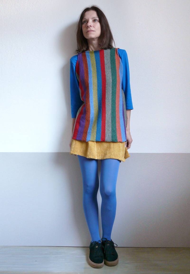 Gestrickte Tunika Mit Vertikalen Streifen von dashazim