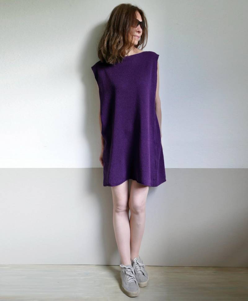 Gestricktes Minikleid Aus Violetter Bouretteseide von dashazim