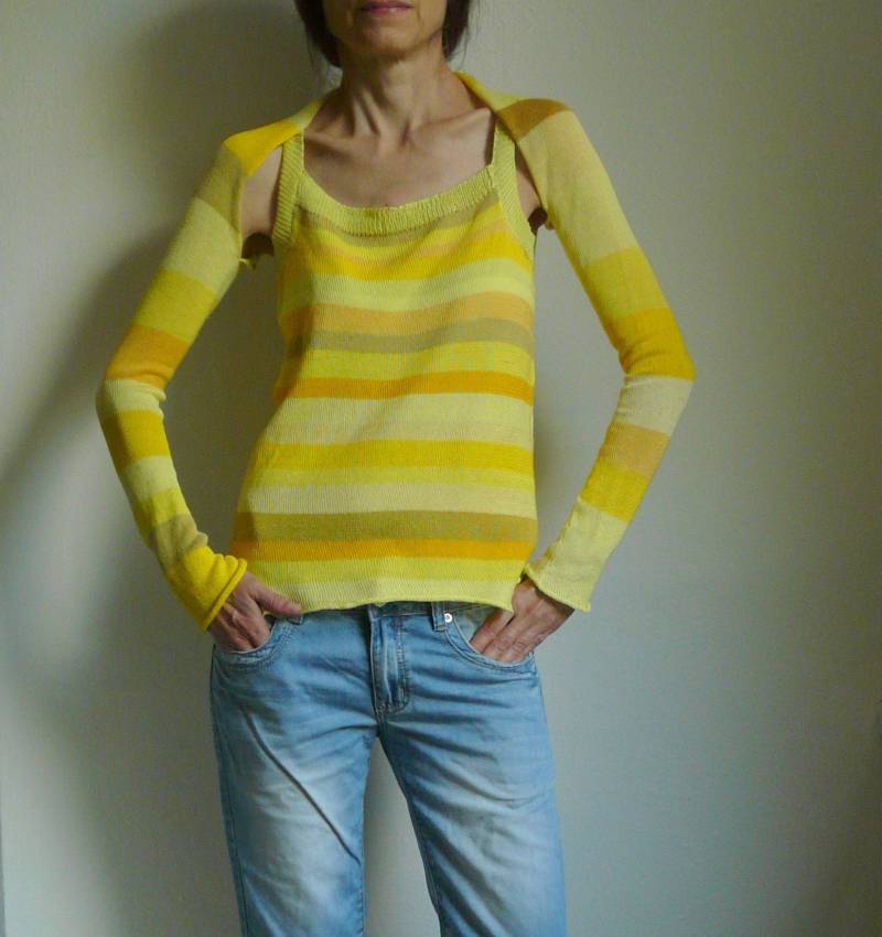 Shrug Gelb Gestreift-Auf Bestellung Hergestellt von dashazim
