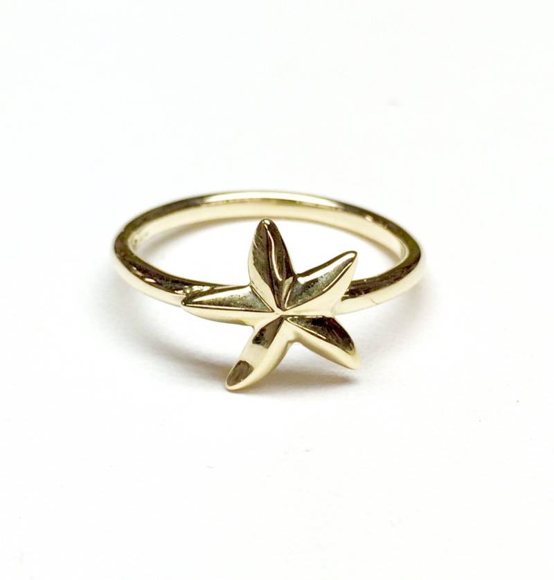 10K Gelbgold Seestern Ring 10K Gelbgold Seestern Ring von dasilvajewelry