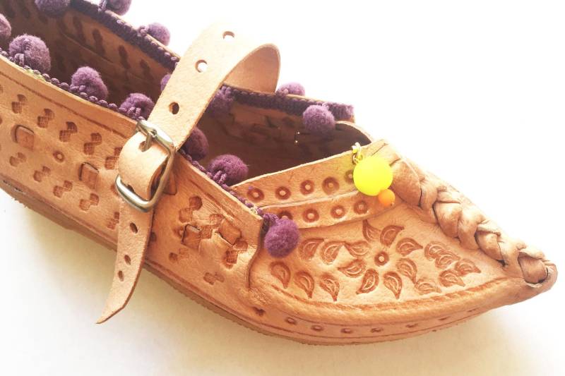 Papouce05//Leather Slippers Childrens Size 30 von dasloven