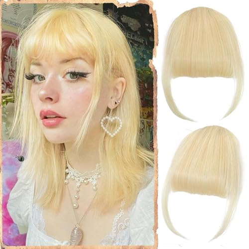 Datanala Pony zum Anklipsen, 100 % Echthaar, hellblond, mit Bügel, Haarteile, gebogener Pony, für Damen, für den täglichen Gebrauch Datanala Pony zum Anklipsen, 100 % Echthaar, hellblond, mit Bügel, Haarteile, gebogener Pony, für Damen, für den täglichen Gebrauch von datanala