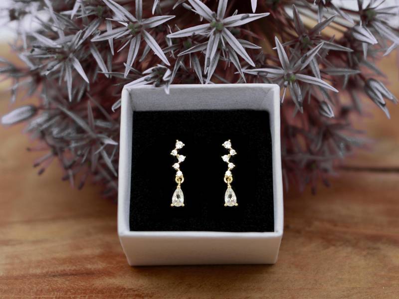 Goldene Ohrstecker Hängend - Glitzer Kristall Ohrringe Brautschmuck Für Hochzeit Schmuck Damen Goldene Ohrstecker Hängend - Glitzer Kristall Ohrringe Brautschmuck Für Hochzeit Schmuck Damen von davaleriaShop