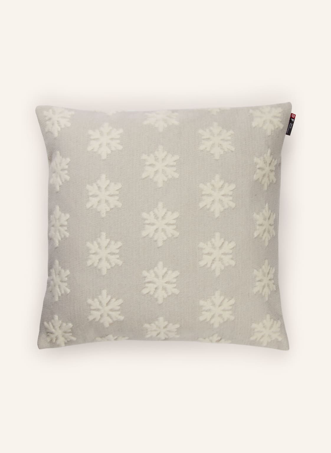 David Fussenegger Dekokissenhülle Schneeflocke Aus Samt grau von david fussenegger