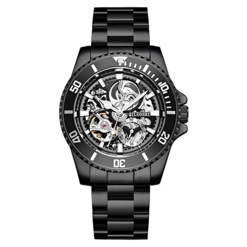 DAXIAOYU Herrenuhr Vollautomatische Mechanische Uhr Hohl Mode Wasserdicht Student Male Watch Water Ghost Series Tourbillon Uhr, Schwarz, Luxuriös von daxiaoyu