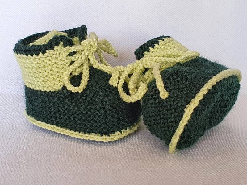 Babyschuhe Dunkelgrün/Hellgrün Babyschuhe Dunkelgrün/Hellgrün von daydreams4you