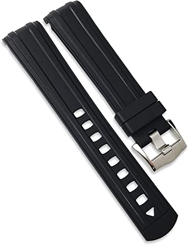 19 mm, 20 mm, 21 mm, weiches Gummi-Silikon-Armband für Omega Speedmaster Ocean 300 Armband Uhrenarmband Zubehör, Schwarz , 22 mm von dayeer