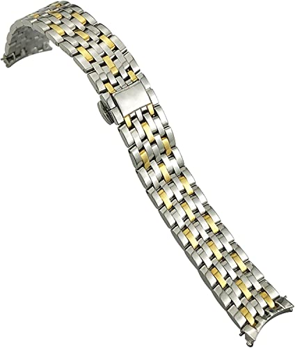 20 mm 16 mm 19 mm Edelstahl-Uhrenarmband Ersatz für Omega De Ville Prestige Orbis Edition Uhrenarmband Metall Glänzendes Armband (Farbe: Silber, Größe: 20 mm), Silberfarben / goldfarben, 16 mm von dayeer