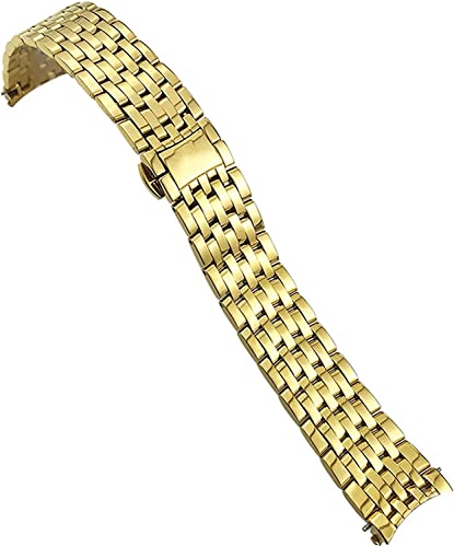 20 mm 16 mm 19 mm Edelstahl-Uhrenarmband Ersatz für Omega De Ville Prestige Orbis Edition Uhrenarmband Metall Glänzendes Armband (Farbe: Silber, Größe: 20 mm), goldfarben, 19 mm von dayeer