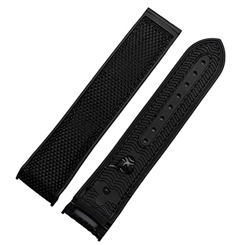 Nylon Gummi Armband für Omega x Swatch Herren Faltschließe Armband Uhrenzubehör Silikon Uhr Armband Kette, Schwarzes Band, 20 mm von dayeer