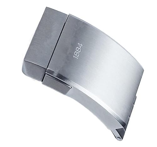 dayeer 20 mm mattglänzende, dicke Edelstahlschließe für Polieren von Breitling-Armbändern mit Doppelklick-Verschluss (Color : Matt Silver Buckle, Size : 20mm) von dayeer