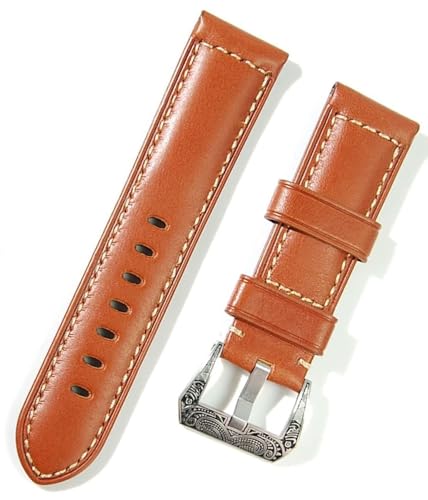 dayeer 24 mm Leder-Uhrenarmbänder Italien Uhrenarmband für Panerai Retro Gürtel mit Edelstahl-Schnalle Ersatzband von dayeer