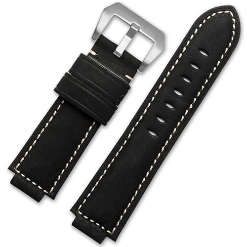 dayeer Armband für Timex Tide Compass T2n720 T2n721 T2n739 Nylon Herren Leder Uhrenarmband(Black-Steel-K11) von dayeer