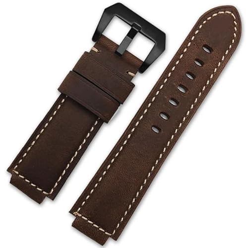 dayeer Armband für Timex Tide Compass T2n720 T2n721 T2n739 Nylon Herren Leder Uhrenarmband(Brown-Black-K11) von dayeer