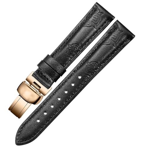 dayeer Bedrucktes Lederarmband für Tissot 1853 Couturier, insbesondere Modelle T050207A T050217A(Blackp) von dayeer