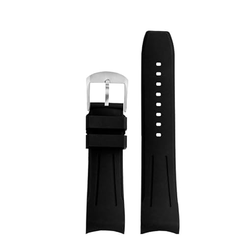 dayeer Curved End FMK Strap Für Mido Multiport M049 M049 526 Armband VITON Armband(Black Black) von dayeer