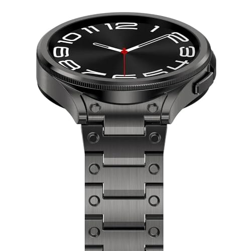 dayeer Edelstahl-Armband ohne Lücken für Galaxy 6 Classic 4 5 Pro Uhrenarmband für Uhr 4/5/6(Gray,Watch6 40mm) von dayeer