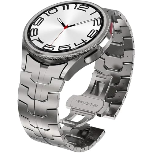dayeer Edelstahlarmband für Galaxy Watch 6 5 4 Classic No Gaps Metallband Gliederarmband(Space Grey,Watch5 Pro 45mm) von dayeer
