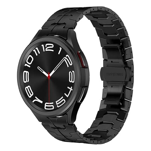 dayeer Edelstahlarmband für Galaxy Watch 7 6 5 4 40 mm 44 mm 6Classic 43 47 mm, lückenloses Metallband für 5Pro 45 mm(Black,G6 Clasic 47mm) von dayeer