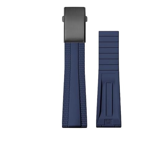 dayeer Faltbares Fluorkautschuk-Uhrenarmband für Breitling Avenger Super Ocean Chronograph(Dark blue black) von dayeer
