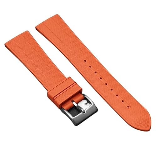 dayeer Fluorkautschuk-Uhrenarmband für Omega, quadratisches gewebtes Muster, Uhrenarmband für Blancpain(Oranges,18mm) von dayeer