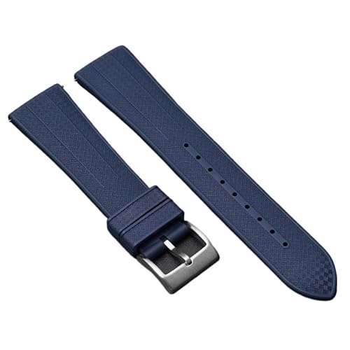 dayeer Fluorkautschuk-Uhrenarmband für Omega, quadratisches gewebtes Muster, Uhrenarmband für Blancpain(Royal blues,18mm) von dayeer