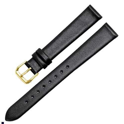 dayeer Für Anne Klein Damen-Uhrenarmband aus echtem Leder(Black Gold,12mm) von dayeer