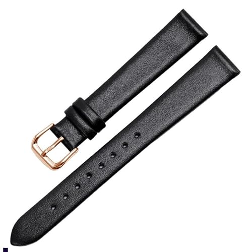 dayeer Für Anne Klein Damen-Uhrenarmband aus echtem Leder(Black Rose Gold,12mm) von dayeer