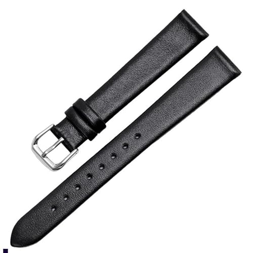 dayeer Für Anne Klein Damen-Uhrenarmband aus echtem Leder(Black Silver,16mm) von dayeer