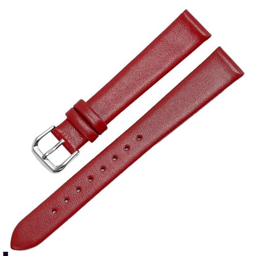dayeer Für Anne Klein Damen-Uhrenarmband aus echtem Leder(Red Silver,12mm) von dayeer