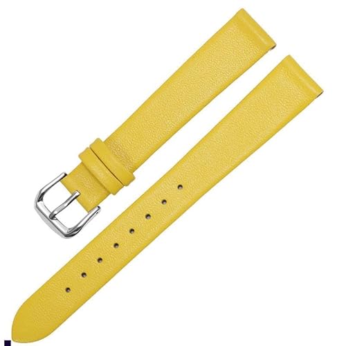 dayeer Für Anne Klein Damen-Uhrenarmband aus echtem Leder(Yellow silver,16mm) von dayeer