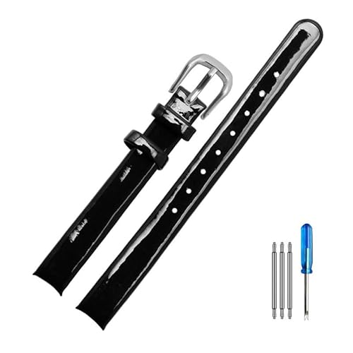 dayeer Für CK K431/43232/43235/43236 Echtleder Arc Interface Uhrenarmband Damen Nest Schnalle Exquisite Uhrenarmbänder(Black(LG)-Steel) von dayeer