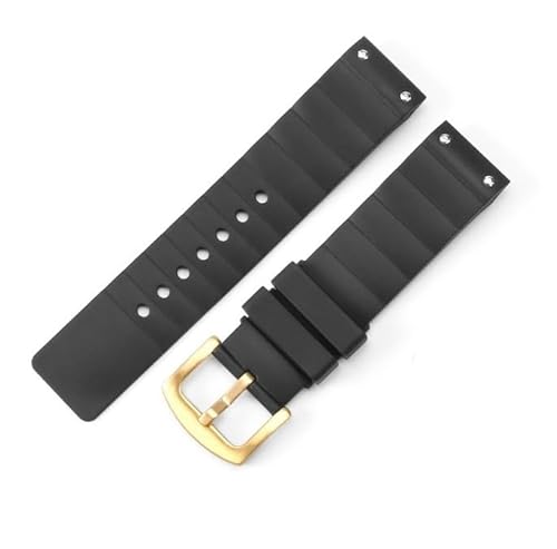 dayeer Für Cartier Santos 100 Herren-Uhrenarmband Aus Schwarzem, Wasserdichtem Gummi(Gold1) von dayeer