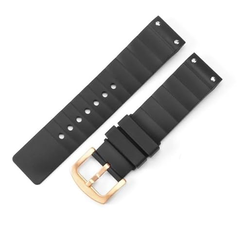 dayeer Für Cartier Santos 100 Herren-Uhrenarmband Aus Schwarzem, Wasserdichtem Gummi(Rose gold1) von dayeer