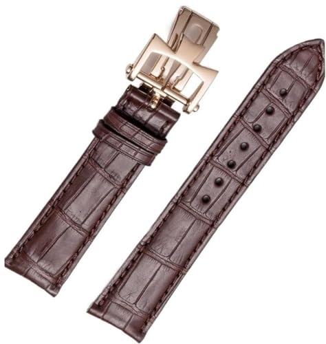 dayeer Für Vacheron Constantin VC Inheritance Art Master Lederarmband Herren Damen Uhrenarmband (Color : Red Brown, Size : 22mm) von dayeer