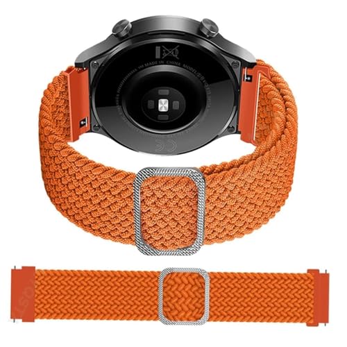 dayeer Geflochtene Armbänder für Ticwatch Pro 3 GPS 2020/GTX/E2/S2 Smart Watch Bands Ersatz-Sportarmband (Color : Bright Orange, Size : For TicWatch) von dayeer