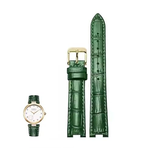 dayeer Gekerbtes Lederarmband für GC PASHA DE Herren- und Damen-Spezialarmband für Rossini(Greeng,18-11mm) von dayeer