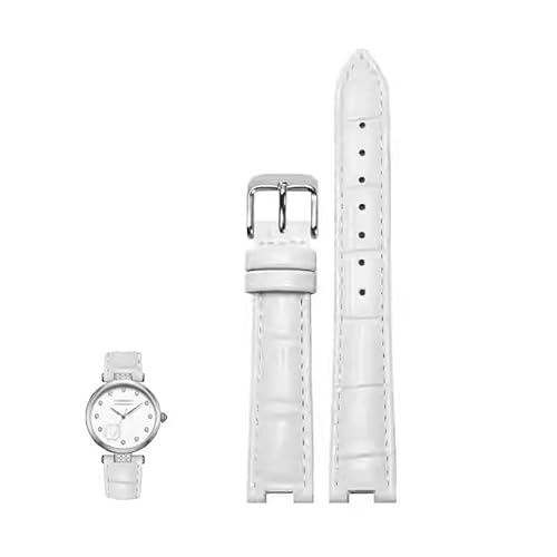 dayeer Gekerbtes Lederarmband für GC PASHA DE Herren- und Damen-Spezialarmband für Rossini(Whites,22-14mm) von dayeer