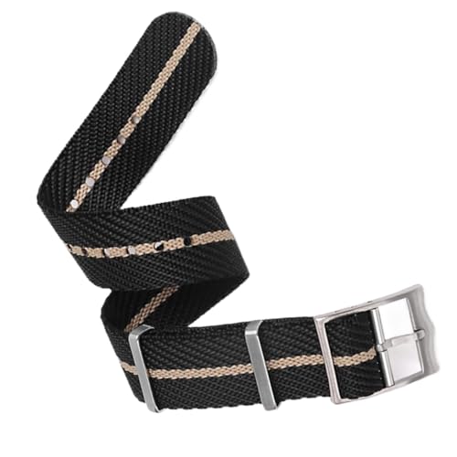 dayeer Glattes Nylon-Uhrenarmband für die meisten Uhren, Armbandersatz für Männer und Frauen(Black,22mm) von dayeer