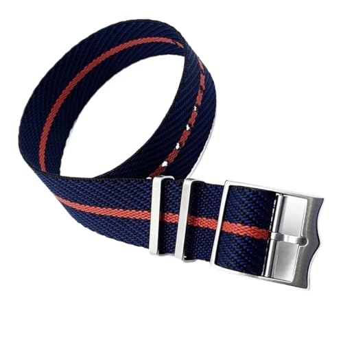 dayeer Glattes Nylon-Uhrenarmband für die meisten Uhren, Armbandersatz für Männer und Frauen(Blue red,20mm) von dayeer