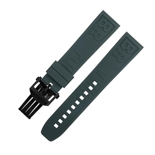 dayeer Gummi-Buchstabenarmband für Breitling Professional Superocean Navitimer Armband 22mm(Green A) von dayeer