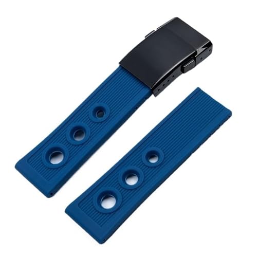 dayeer Gummi-Uhrenarmband für Breitling Avenger Challenger Superocean Heritage.(Blue shiny black,22mm) von dayeer